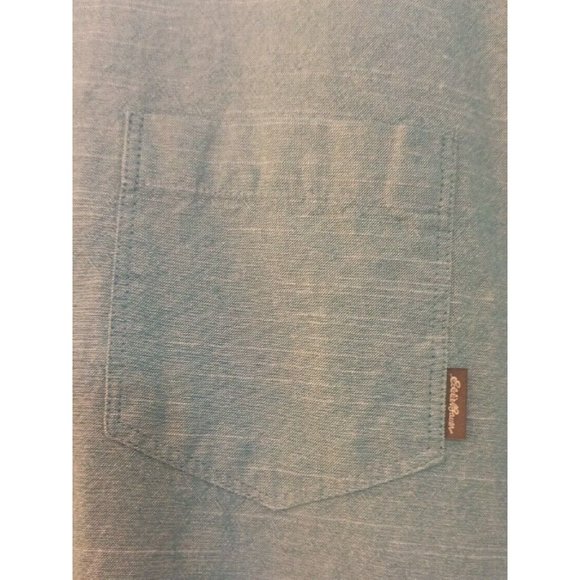 Mens Eddie Bauer Blue Casual Button Shirt Front Pocket Size  XL - Picture 3 of 6